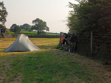 Site looking towards open fields