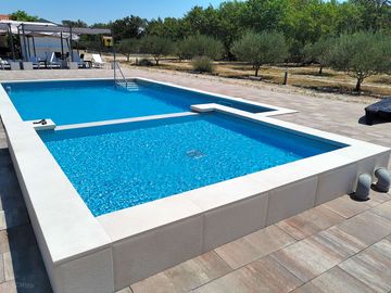 Salt-water pool with shallow area for kids