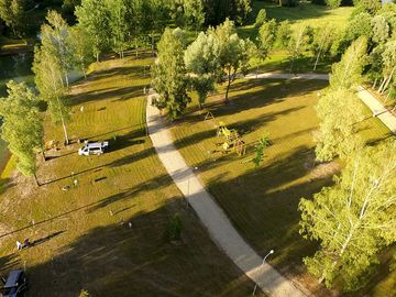 Aerial view of the camping area