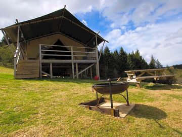 Canol y cae with firepit and barbecue