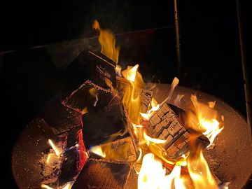Campfires for the bell tents