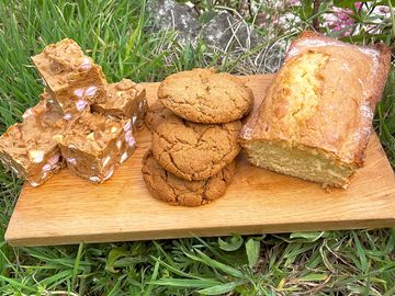 A selection of locally made cakes available in the shop