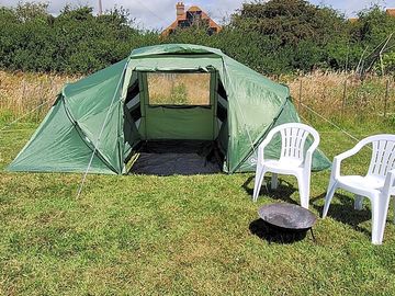 Grass tent pitch