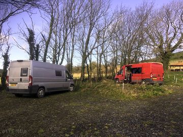 Campervan area in spring