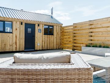 Private garden seating area