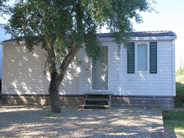 Exterior of the static caravan