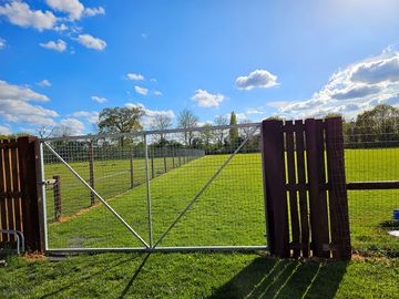 On farm Secure dog walking field booked directly & payment through oakleysmeadow.co.uk