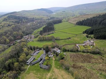 Aerial view of the campsite