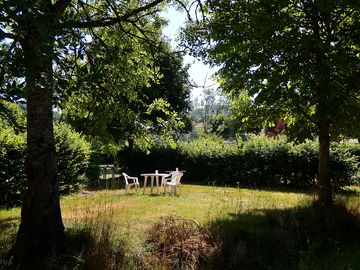 Grass pitch shaded by trees