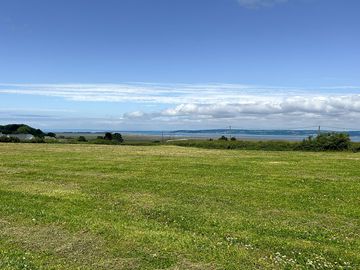 Neatly mown camping field
