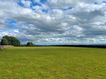 Dramatic skies over the camping field