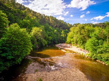 Private beach on the Cèze river banks