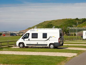 hardstanding with grass.
