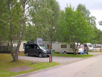 Hard standing pitch with electric on dalraddy holiday park suitable for larger motorhomes