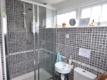 Shared shower and toilet