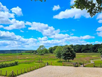 View from the car park towards camping & touring pitches