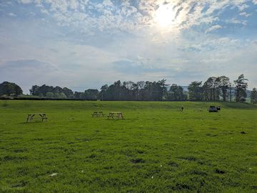 Looking from the river to the pitches