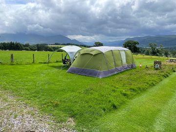 Our tent on the end pitch on the paddock