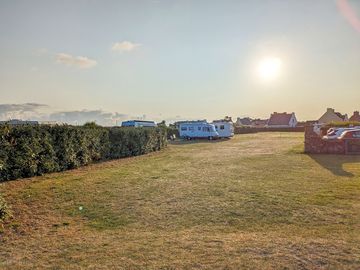 Pitches at sunset