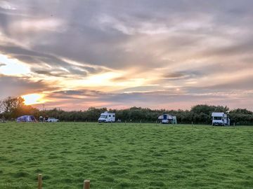 Pitches at sunset