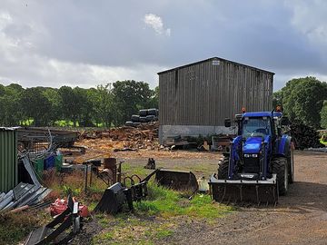 View from our kitchen window - our little boy loved to see the tractor!