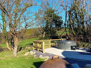 Hot tub on private patio