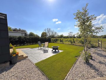 Garden area and view from Honey Pod