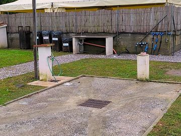 Camper service and dishwashing area