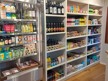 Onsite shop selling a selection of local produce, treats and alcohol
