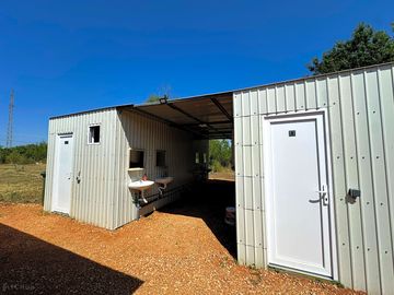Toilet and shower block