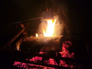 Firepit for night-time warmth