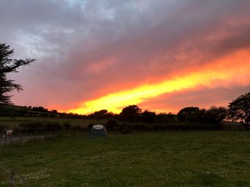 Beautiful sunset over the campsite