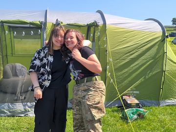 Just finished pitching the tent