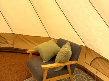 Seating inside the bell tent