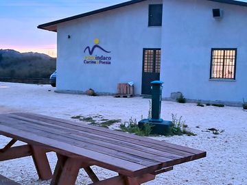 The site covered in snow