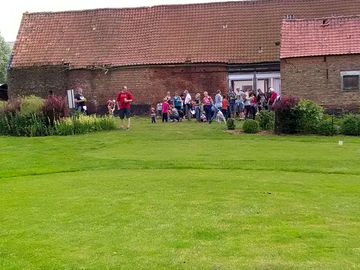 A gathering by the pitches
