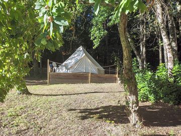 Shaded bell tent