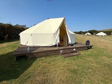 Exterior of our lynsway tent - located on its own opposite the row of three tents