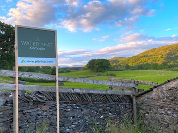 Water yeat campsite roadside sign