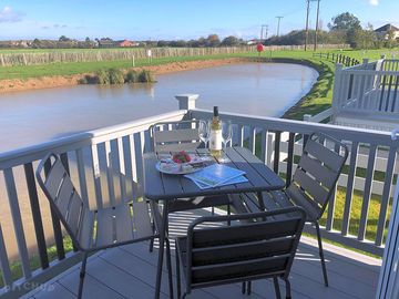 Decking with lake view