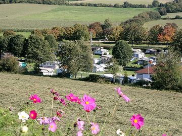 Looking down over the site