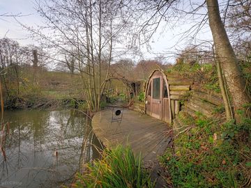 The outside and private balcony of the Lakeside Burrow.