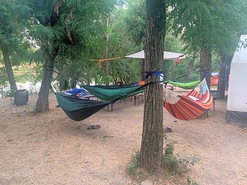 Pitches tucked under the trees