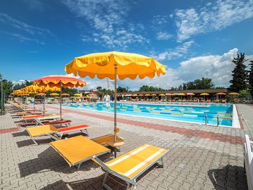 Pool with loungers