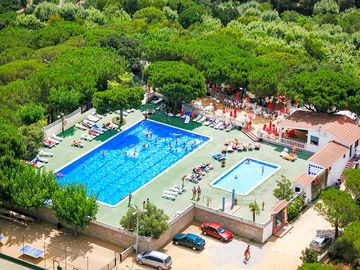 Aerial view of the swimming pools