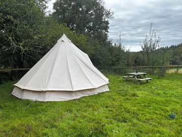Bell tent on the lower terrace