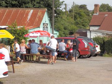 Outdoor drinks on a sunny day