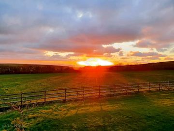 Sunset view from tintagel brewery beer garden