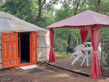 Exterior of the yurt