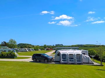 Touring pitches on site at Trelay